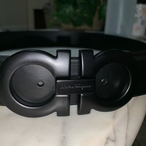 100% Authentic Matte Black Ferragamo Belt Size 36